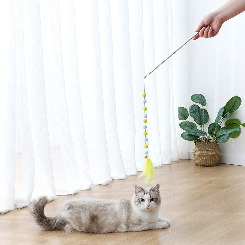 Cat string feather Ball