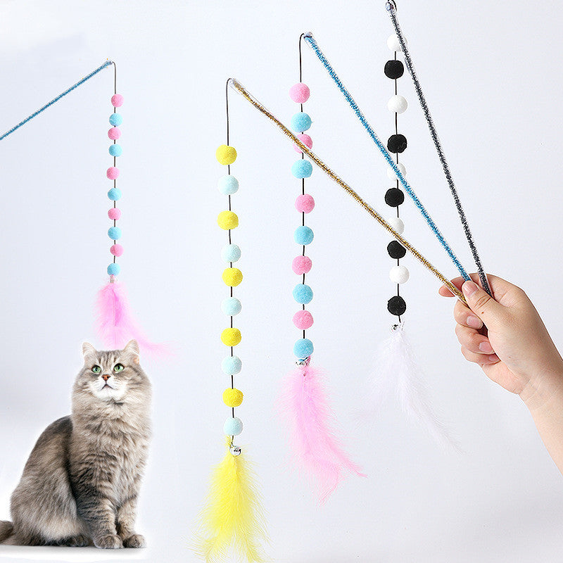 Cat string feather Ball